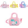 Cute Plush Unicorn Shoulder Bag For Kids Cartoon Design Soft And Fluffy Perfect For Kindergarten And Daily Use Purple