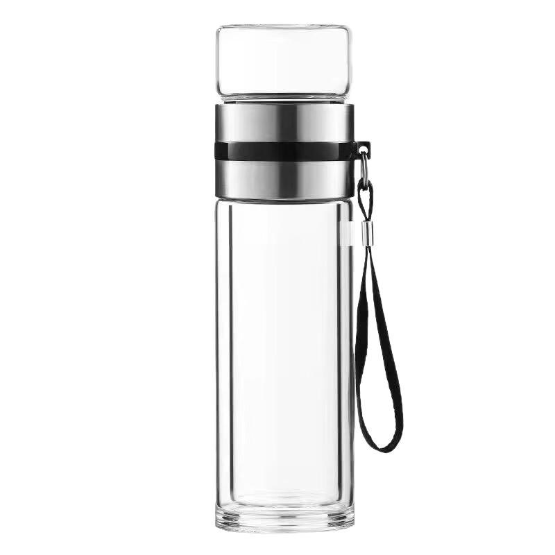 OLOEY Double-Layer Tea Infuser Glass Bottle