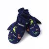 Cartoon Dinosaur Ski Snow Gloves Windproof Winter Mittens Durable Kids Thermal Gloves  Winter