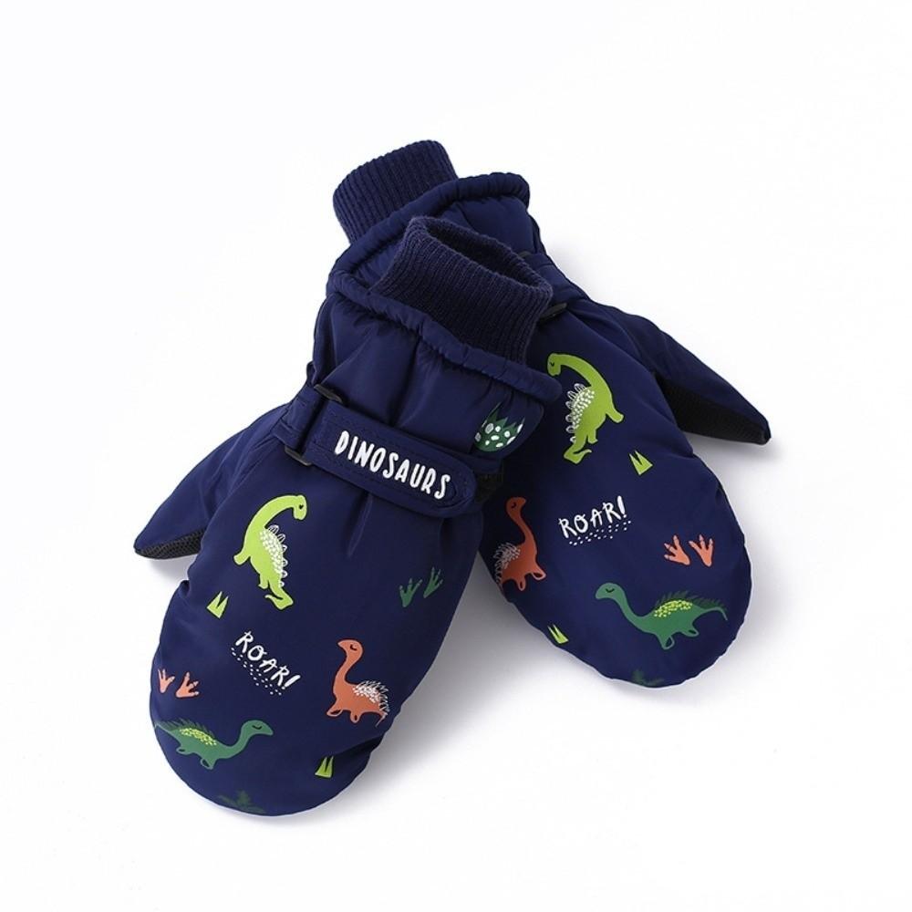 Cartoon Dinosaur Ski Snow Gloves Windproof Winter Mittens Durable Kids Thermal Gloves Winter