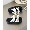 Bow wear cool slippers women's summer versatile thick bottom open toe casual sandals
