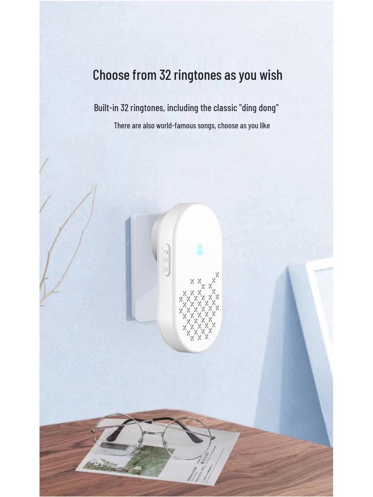 Wireless Long-Range Smart Doorbell with Dual Receivers for Home or Office