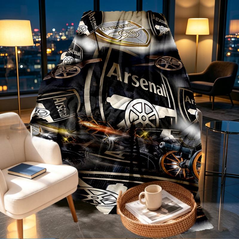 Coperta Stampata Arsenal F.C. - Morbida e Confortevole, per Camera da Letto, Viaggio, Divano, Decorazione Casa - Regalo di Compleanno Natale per Amico
