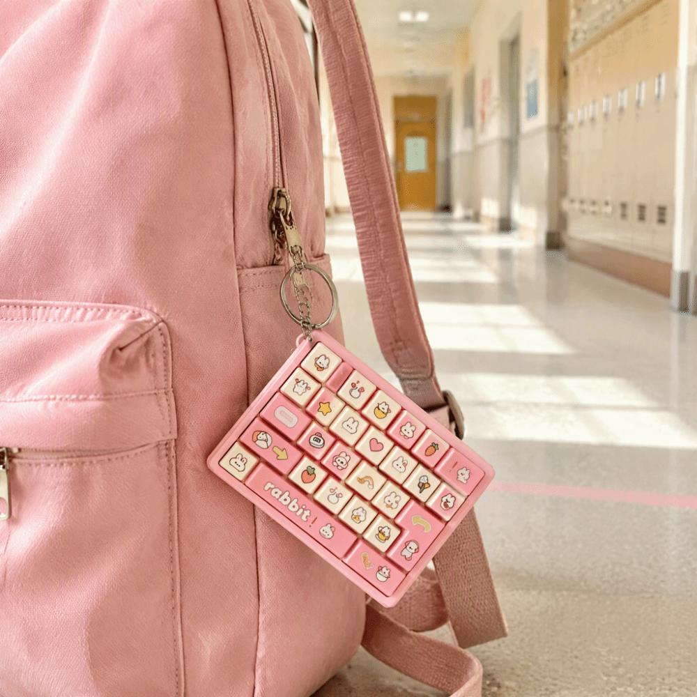 Creative Style Decompression Button Toy Cute Design Keyboard Keychain  Accessories Gift