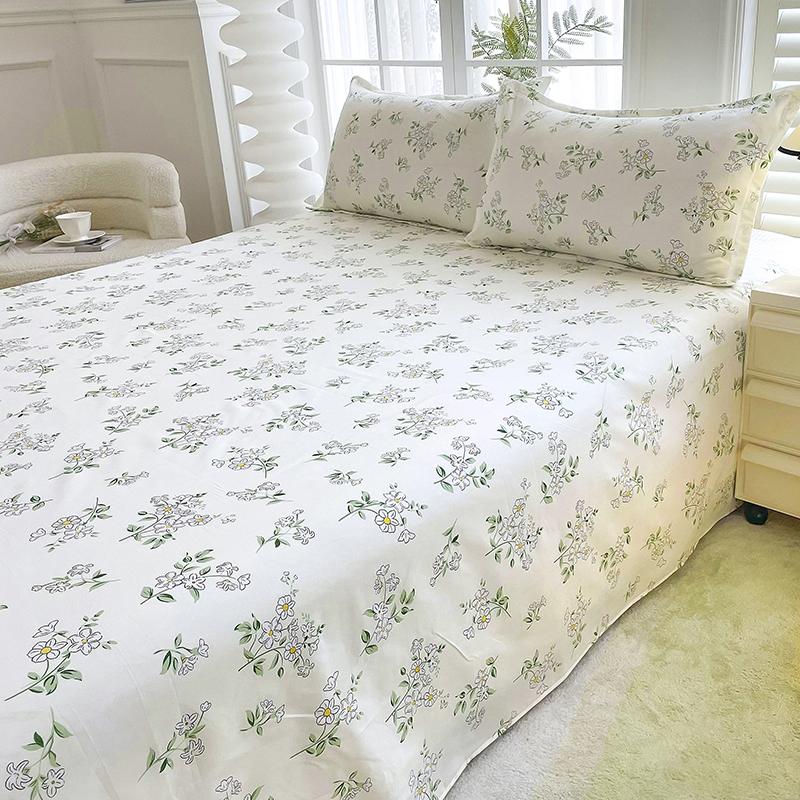 Prześcieradło z nadrukiem kwiatowym Pojedyncze/Queen/King Prześcieradło na łóżka dwuosobowe Kwiatowe płaskie prześcieradło(Bez poszewki na poduszkę) 1 szt. Łóżko