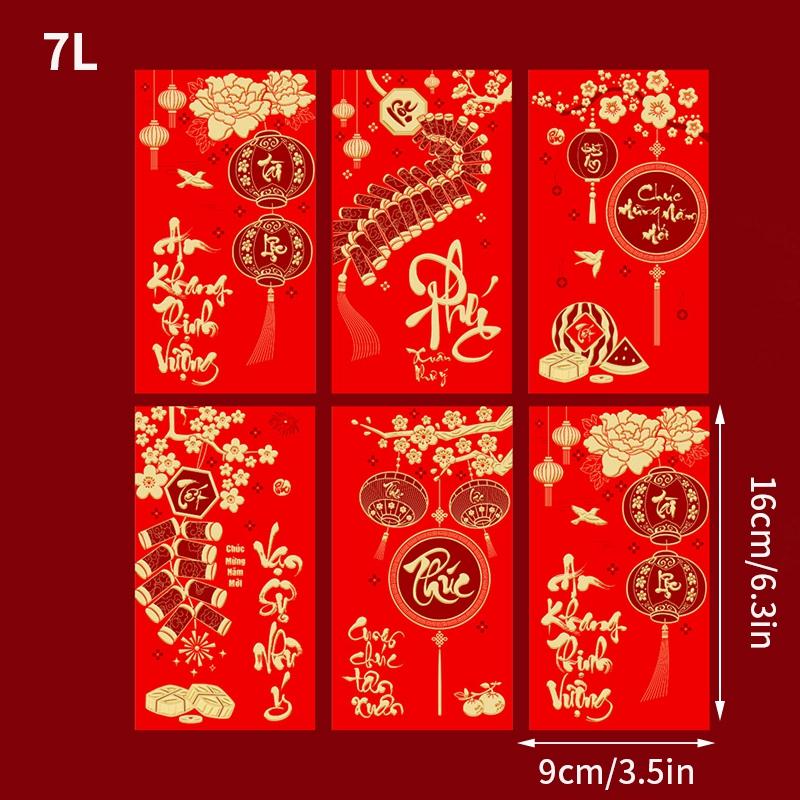 Lunar New Year Decoration Spring Festival Tassel Pendant Door Hanging Red Couplets Vietnam Characters Wall Decor Van Su Nhu Y