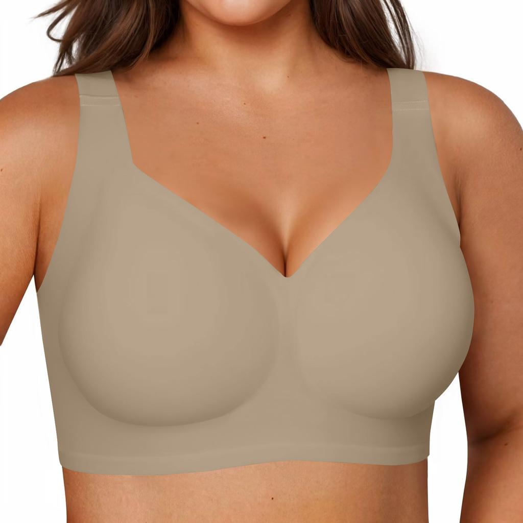 Jelly Bras For Women  Soft Wireless Push Up Bra Full Supportive Older Lift Back Coverage