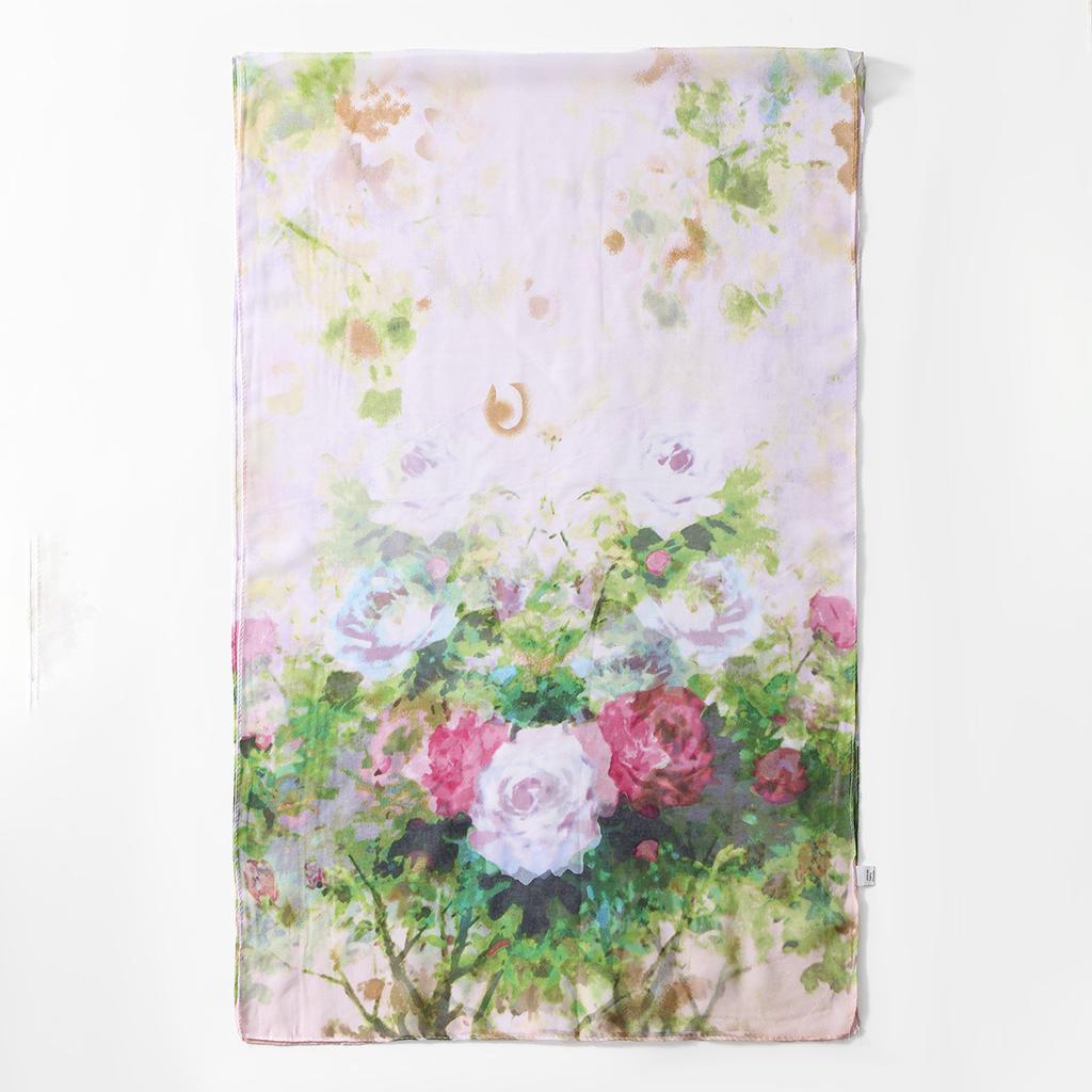 New Qiaoqisha Silk Scarf Women In Spring Summer Autumn Flower Printed Sunscreen Winter Versatile Fashion Color Long