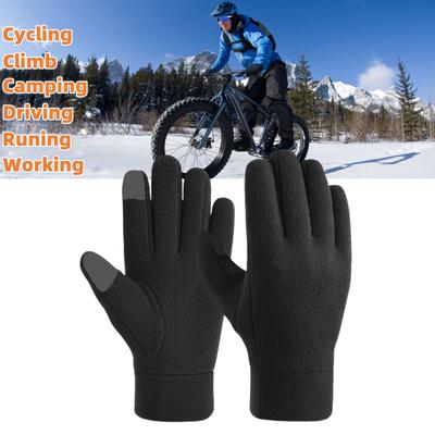 Luvas quentes de inverno, lã polar, luvas para clima frio, tela sensível ao toque, luvas térmicas femininas e masculinas para corrida, caminhada