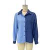 Women Long Sleeve Shirt Lapel Color Blocking Casual Tops Daily Wear Single Breasted Regular Fit