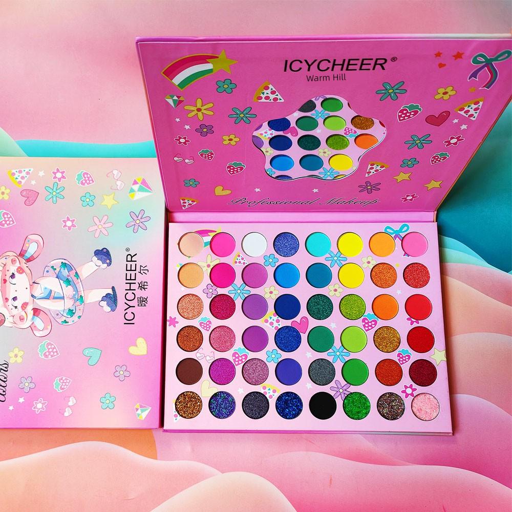 48 Colors Fashion Colors Eye Shadow Plate Green Purple Eye Shadow Stage Makeup for Children and Students Shiny Crystal Glitter