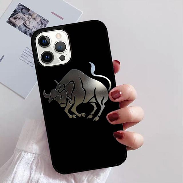 Taurus Stier Telefonhülle für iPhone 11 12 13 14 Pro Max Mini XR XS SE 2020 6 7 8 Plus Samsung S21 S22 Coque Fundas
