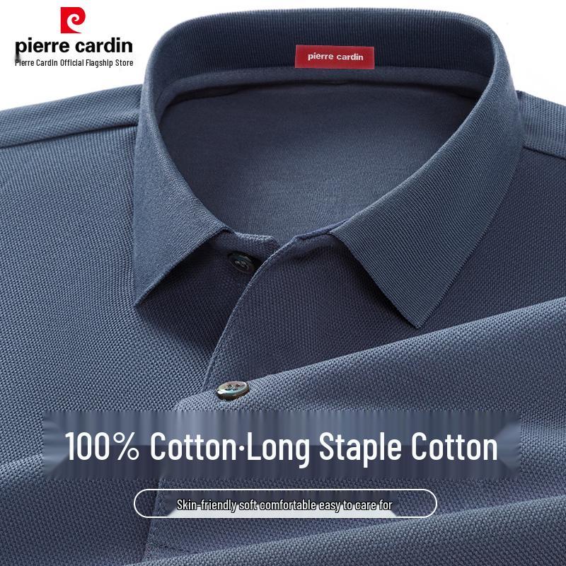 Pierre Cardin Men's 100% Cotton Long-Sleeve Polo Shirt