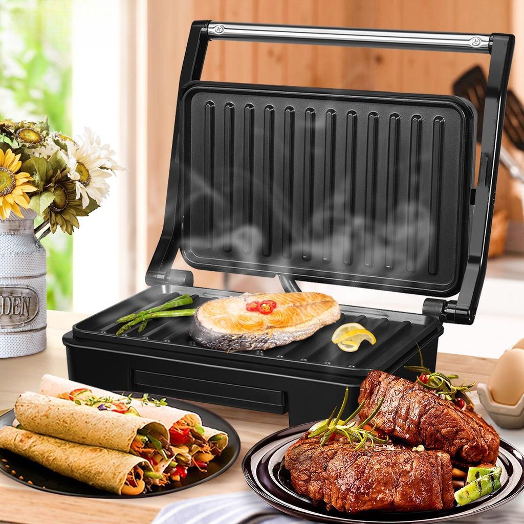 220-240V Dual Toast Grill Non Stick Surface Automatic Temperature Control Breakfast Maker Electric Sandwich Steak Maker