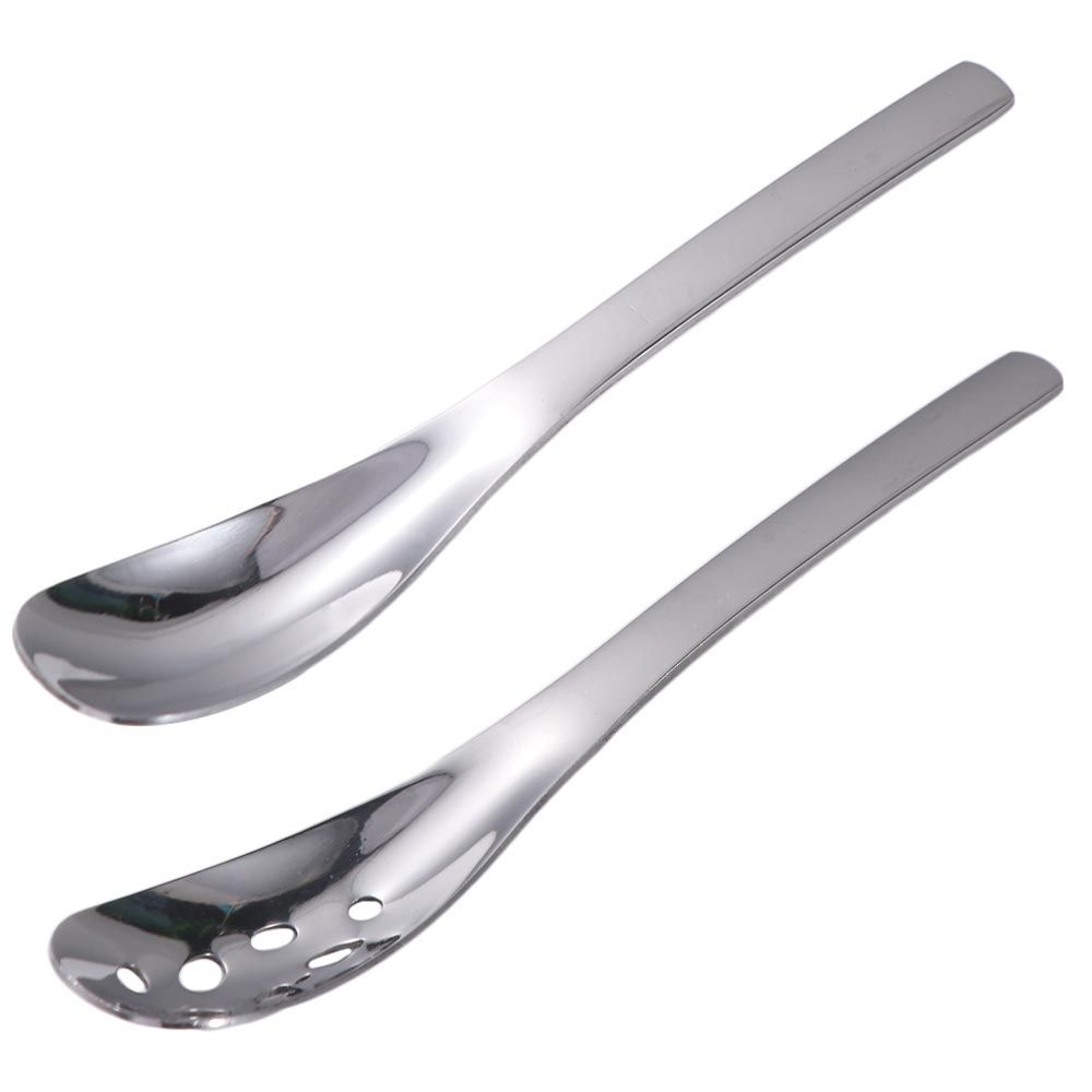 Kitchen Utensils Long Handle Dessert Spoon Silver Stainless Steel Colander Scoop Minimalist Soup Spoon Restaurant