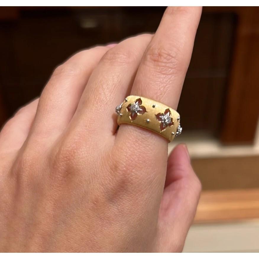 Czterolistna Koniczyna Diamentowy Tłuczek z Pierścieniem Wysadzanym Diamentami Symulowany diament wysokowęglowy 7A Tekstura 18k Złota Pełen Bogactwa i Szczęścia Do Noszenia na Co Dzień