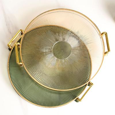 Simple Round Shape Tea Tray Multipurpose Fruit Display Trays For Sandwichs Dessert