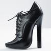Jialuowei 6 Zoll High Heel Fetisch Schnürung Spitze Zehe Unisex Drag Queen Pumps
