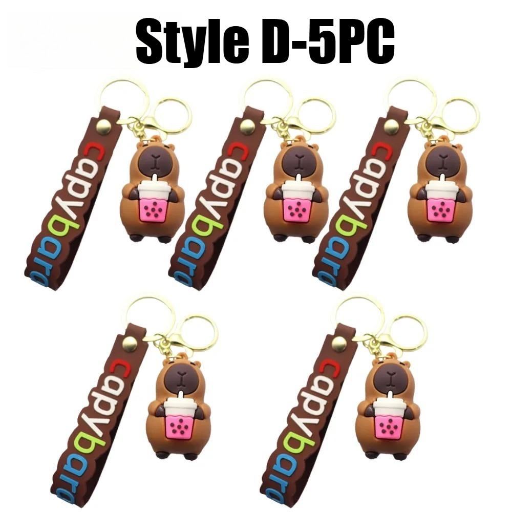 Adorable Capybara Key Ring 3D Capybara Figurine Bag Clip Decor for Children School Backpacks and Automotive Keychains