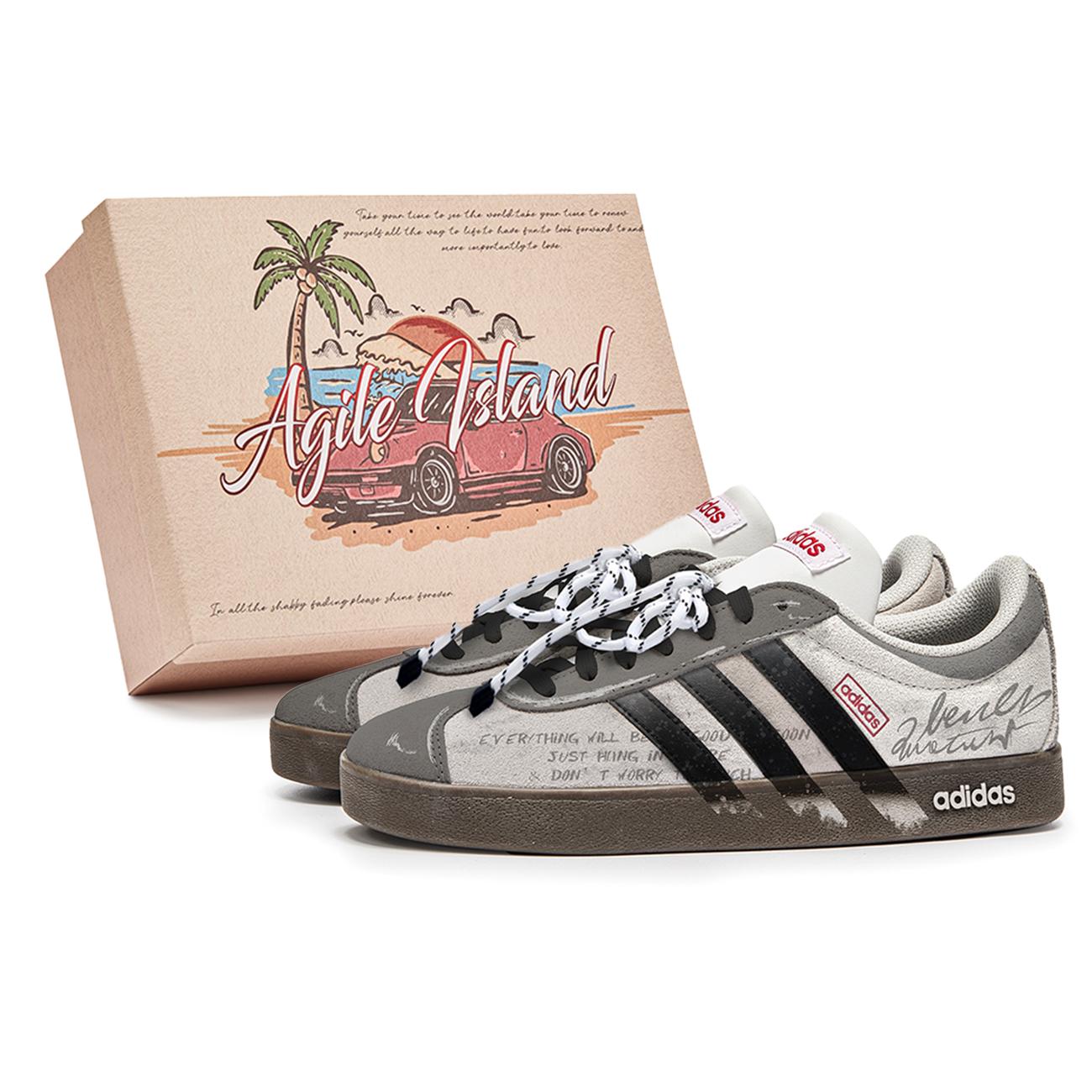 

Adidas VL COURT 2.0 Lively Island, Box, Gray Night Abrasion Resistant Low top Skateboard Shoes Unisex Tan HQ1802(Team799-S-BOX) 38⅔