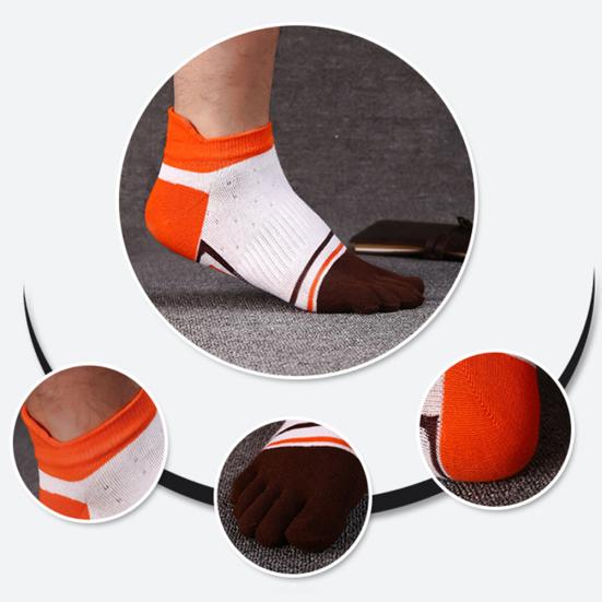 Fashion Men Soft Breathable Cotton Five Toe Socks Casual Sport Running Socks