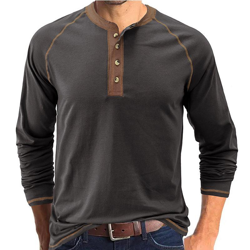

Men s Long Sleeve Casual Crew Neck T-Shirt Men s Base Shirt Men s Autumn Henley Shirt Men s Tee S