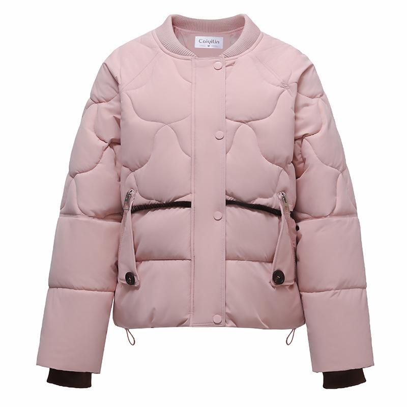 Fashionable and Versatile Baseball Collar Down Cotton Jacket Women's Winter 2025 New Casual and Versatile Simple Cropped Jacket
