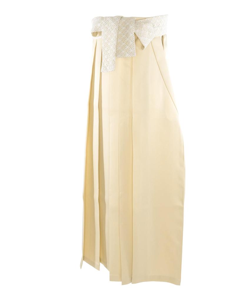 Graduation Ceremony Hakama Lace String Plain Single Item Junior [KYOETSU] (12.Ivory, 80cm)
