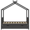 VidaXL Children's Bed Frame with Drawer Dark Grey Solid Pine 80x160 Cm, Wooden Bed Frame for Child, Bed, Bed for 322152