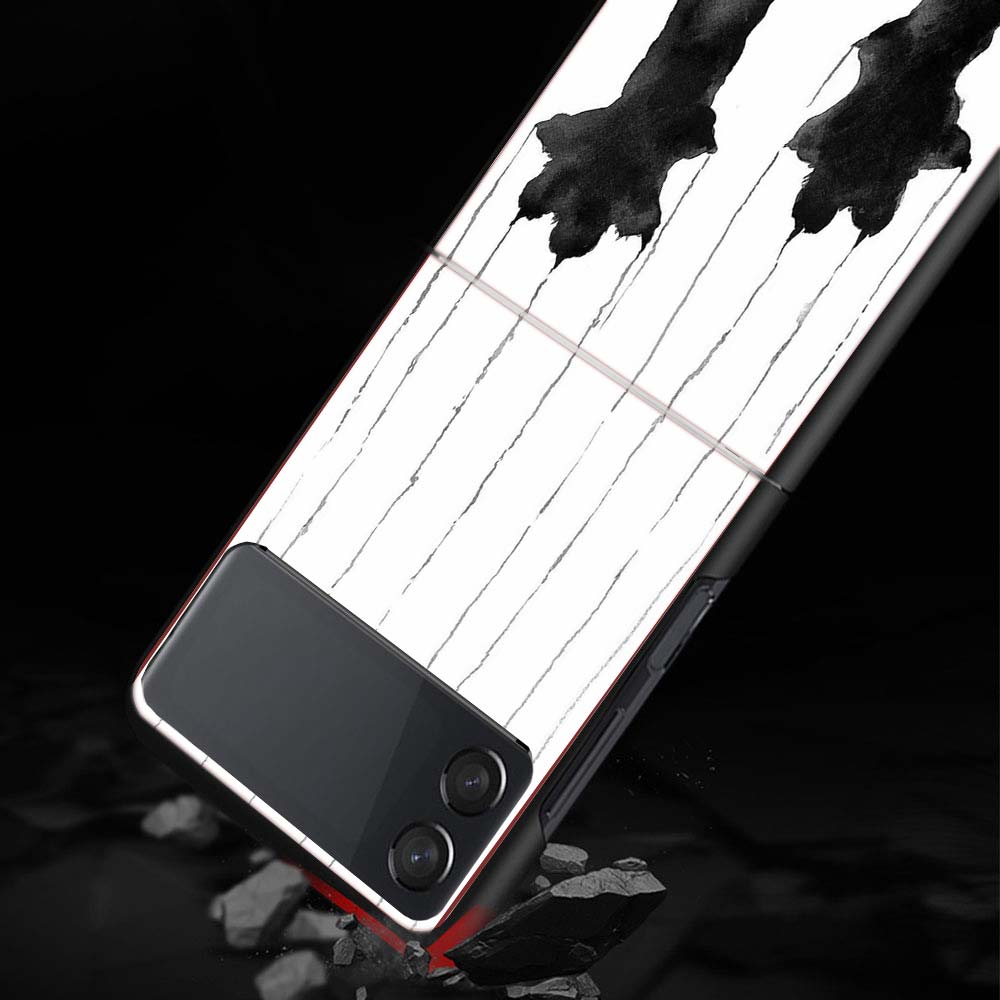 Cat Footprint Funny Paw Cute Phone Case For Samsung Galaxy Z Flip 7 6 5 4 3 5G Cover ZFlip7 ZFlip6 ZFlip4 ZFlip5 ZFlip3 Coque Fu