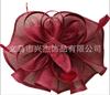 Actuación artística Tocado de malla nupcial Flor de plumas para el pelo Accesorio para el cabello Sombrero de copa de hilo Eugen Diadema Pasador modelado