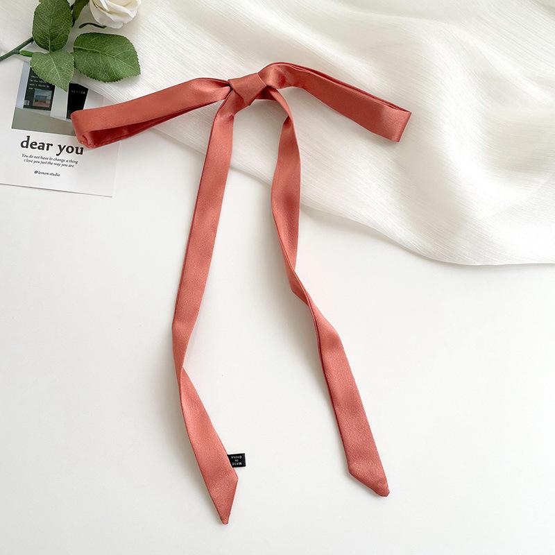 Silk Scarf, Long Strip, High-end Black Ribbon, Tie, Scarf, Neck Accessories, Matching Shirt, Thin and Narrow Strip, Tied Headband, Streamer.