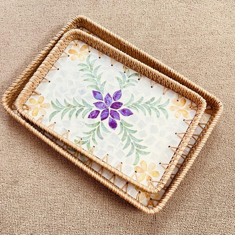 

Jingyuheng Handwoven Rattan Shell Serving Tray