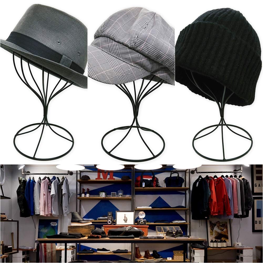 Iron Hat Hat Wig Lightweight and Stylish Set of (Auple) Stand, Rack, Stand, (Black, 2)