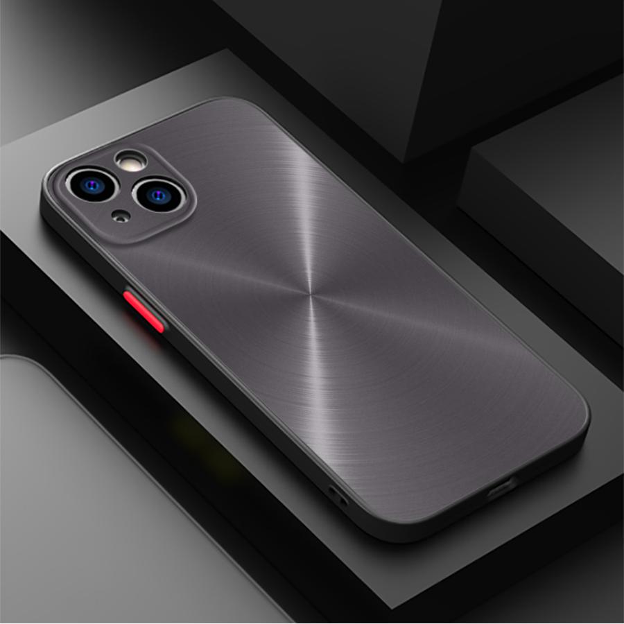 Brushed Metal Texture Steel Print Case for iPhone 15 Plus 17 Air XS 17 16 Pro Max 12 14 16e 11 13 Mini Back Phone Cover