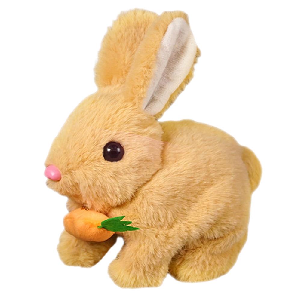 Simulation Electric Rabbit Pet Toy with Sound Walking Wiggle Ears Stuffed Rabbit Toys Interactive Plushies Birthday Gift for Kid