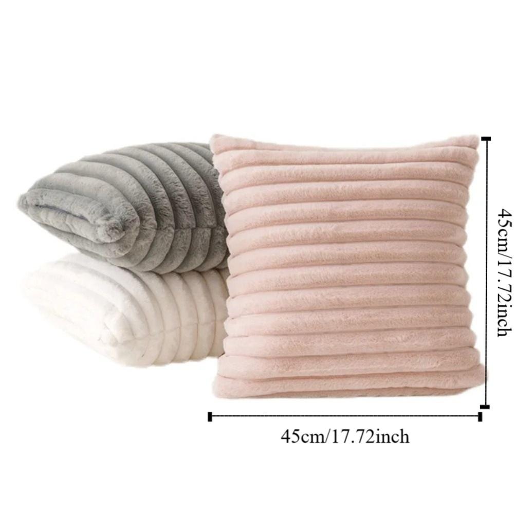 Decorative Plush Pillow Cover Skin Friendly Short Plush Pillowcase  Autumn and Winter