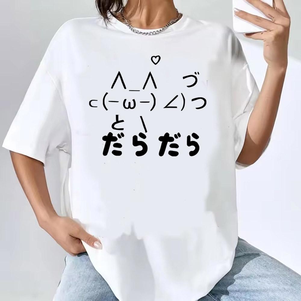 

Эстетика Y2k Летняя Свободная Милая Футболка с Кошкой Женская Повседневная с Круглым Вырезом Японская Мультяшная Топы с Коротким Рукавом Каваи Сладкая Харадзюку Футболки S