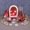 Christmas Wooden Elf Fairy Door Kit Tiny with Christmas Decoration Accessories for Mini House Furniture Christmas Decoration