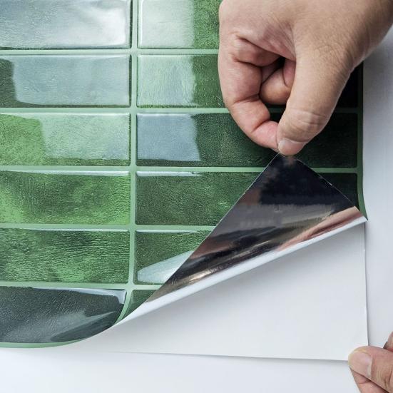 5 ks 3D obkladových samolepek na zeď Vodotěsné Samolepicí Nástěnné nálepky Odolné proti oleji Odlep a nalep samolepky na zeď pro kuchyň, koupelnu, obývací pokoj