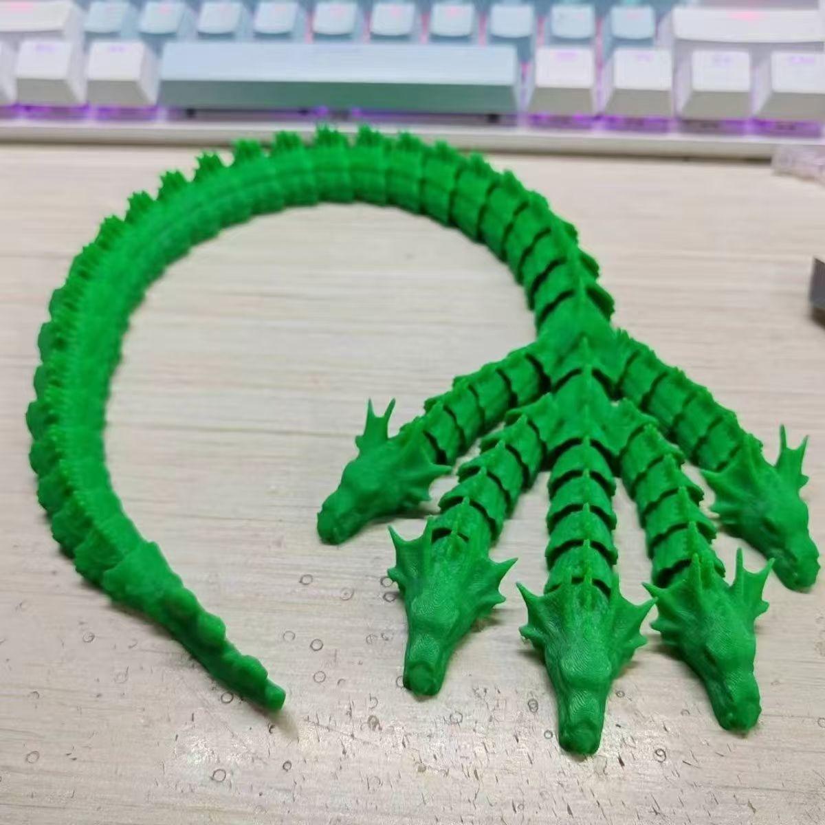 

45 см 3D-печатная игрушка дракон с 5 головами, гибкие суставы, подвижная фигурка дракона-симулятора, модель, украшение для дома, орнамент, детские подарки 45cm