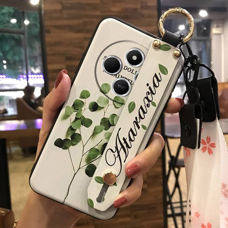 Flower Kickstand Phone Case For Redmi A4 5G Dirt-resistant Anti-knock Fashion Design Back Cover Ring Wristband Durable