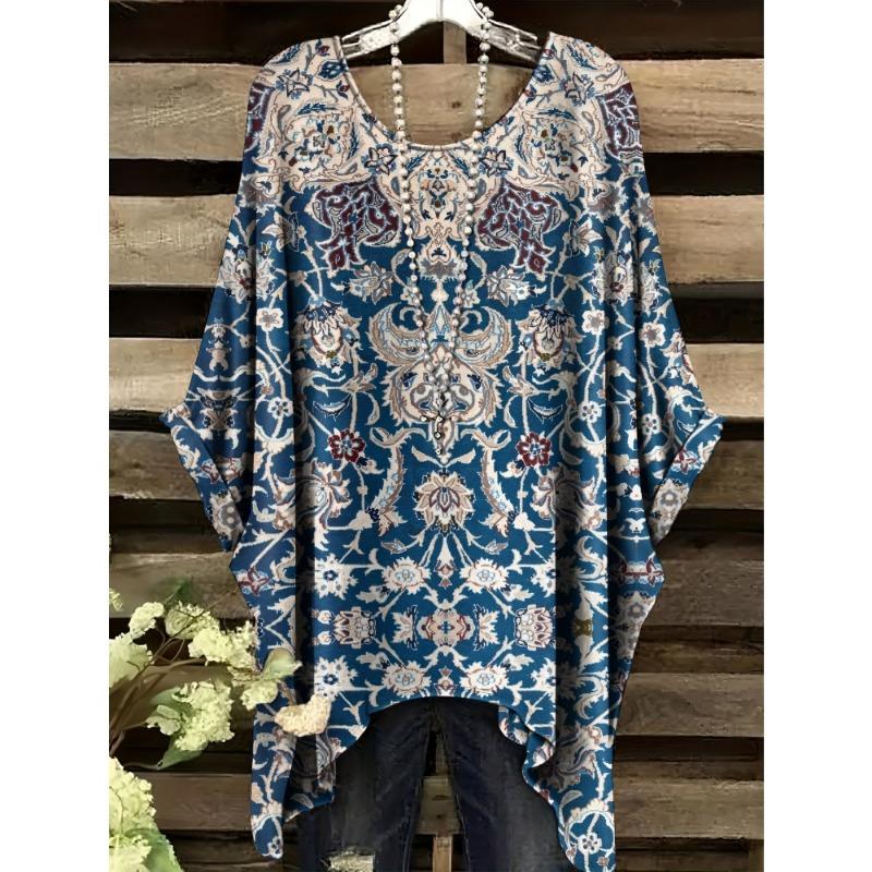 

Summer Women s Bohemian Style Print T-Shirt Tops Fashion Striped Flower Graphic T-Shirt Casual Comfort Short Sleeve Clothes 2XL