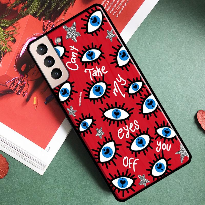 Lucky Eye Blue Evil Eye Print Phone Case For Samsung Galaxy S24 Ultra S9 S10 S20 S21 S22 S23 S25 Plus S24 FE Back Cover