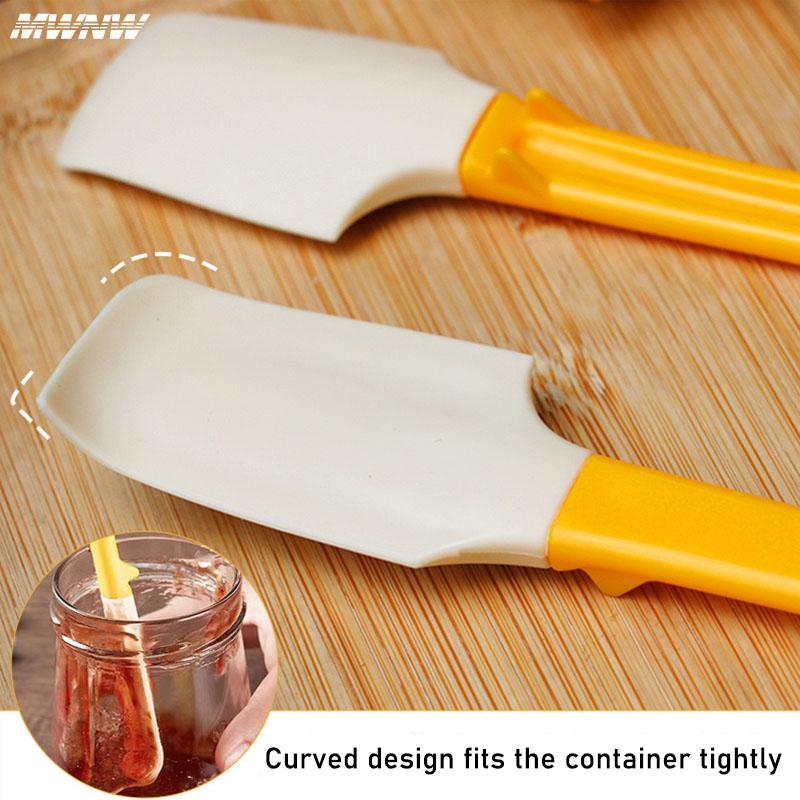 2 Stück gebogener Silikonschaber, Sahneschaber, Kuchenmarmelade, Honigschaber, Backwerkzeug, hochtemperaturbeständig, Küchenbackwerkzeug