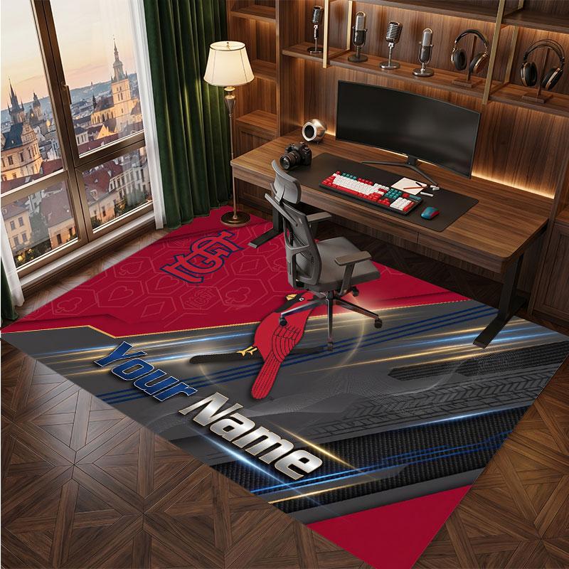 St. Louis Cardinals Personalized Crystal Velvet Carpet, Customized Name Text Soft Anti‑Slip Rug for Living Room Bedroom