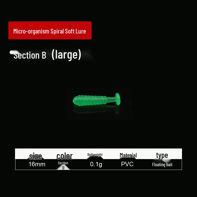 Micro Spiral Soft Lure for Sea and Fly Fishing - Floating Mini Drop Shot Bait for Outdoor Wild Fishing