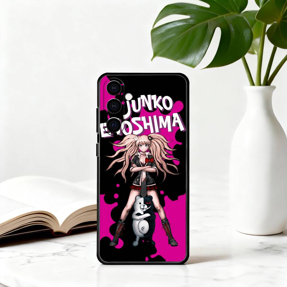 

J-Junko Anime Enoshima-JEES Phone Case Black Silicone Soft For Samsung Galaxy A73,A72,A71,A70,A53,A52,A51 Samsung a21