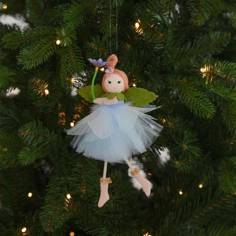 Plush Girl With Flower Hanging Ornament For Spring Festival Decoration Living Room Enhancement Accessory