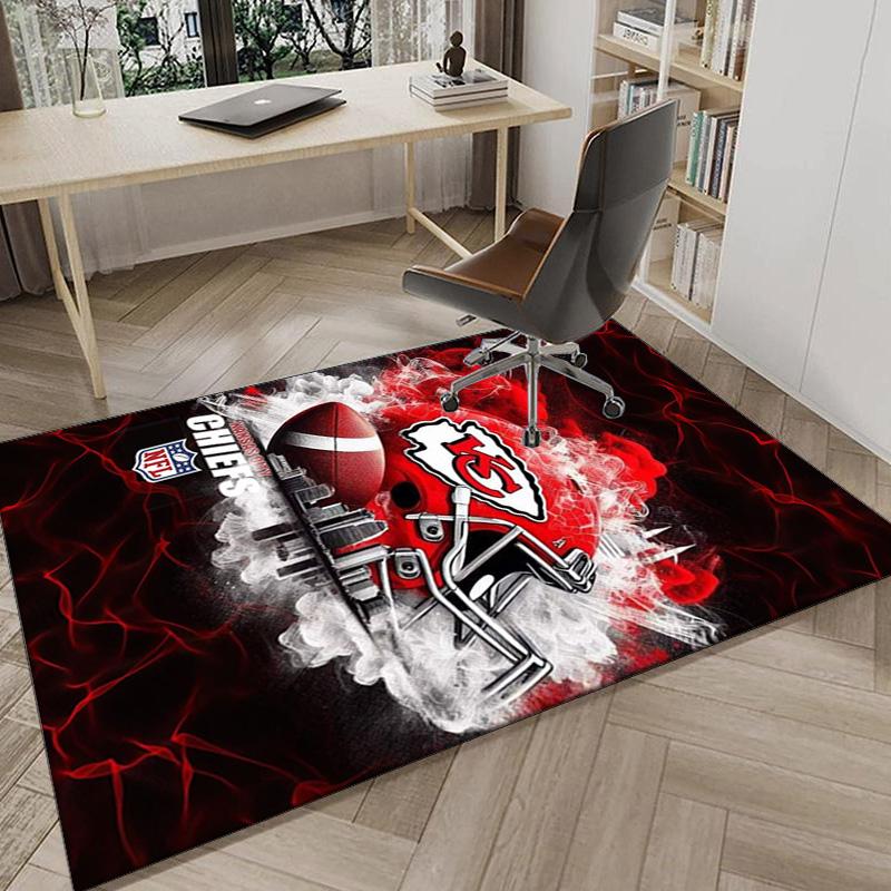 Kansas City Chiefs Logo Area Rug for Office, Chair Rug, Decorative Carpet Livingroom Mat, Large Size Fan gifts Christmas gifts
